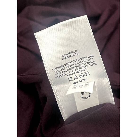 Express Long Sleeve Cowl Draped Back London Ultra Soft Jersey Shirt Purple XL - Picture 8 of 9